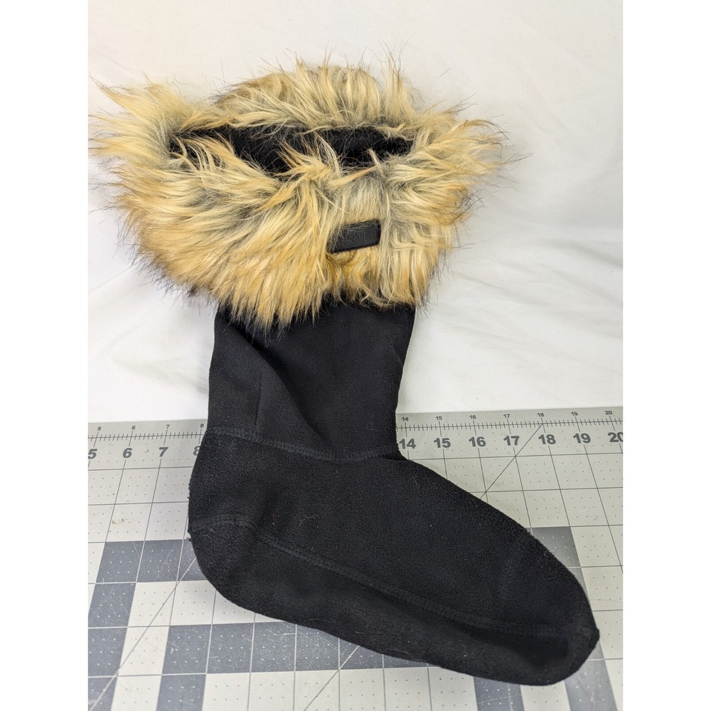 Hunter Christmas Stocking Boot Black Faux Fur 19 Inch